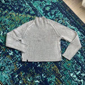 lululemon athletica Black and White Striped Turtleneck Sweater